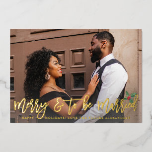 Fröhlich & Wird mit Holly Verlobt Foto verheiratet Folieneinladung