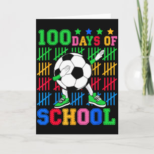 Fröhliche 100 Schultage Dabbing Fußball Kids  Karte