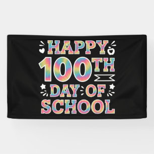 Fröhliche 100. Schultags-Tie-Dye-Regenbogen 100 Ta Banner