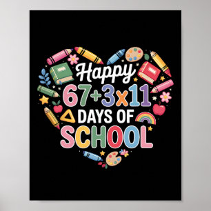 Fröhliche 100 Tage Schule Mathe-Gleichung 100. Tag Poster