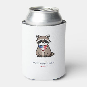 Fröhliche 4. Juli patriotische Waschbär-Kunst Dosenkühler