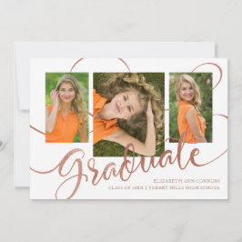Fröhliche Abschluss-Faux-Roségold-Mehrfach-Fotokar Ankündigung