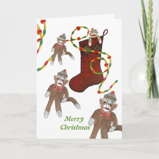 Fröhliche Affe-Weihnachtskarte Feiertagskarte