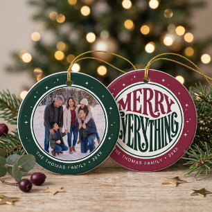Fröhliche Alles Familienfoto Keramik Ornament