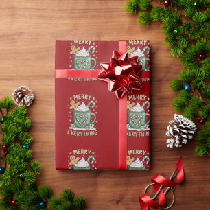 Fröhliche Alles Lebkuchen Weihnachten Xmas Geschenkpapier