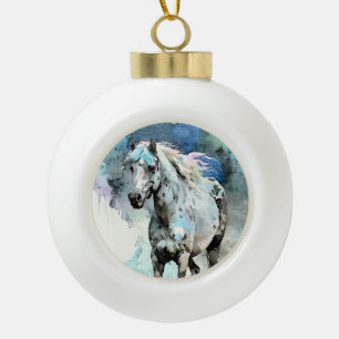 Fröhliche Appaloosa-Stute Aquarell Keramik Kugel-Ornament