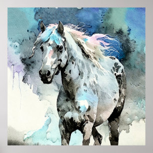 Fröhliche Appaloosa-Stute Aquarell Poster
