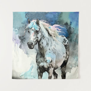 Fröhliche Appaloosa-Stute Aquarell Wandteppich