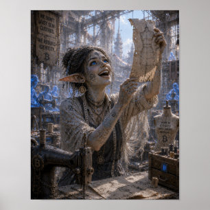 Fröhliche Aufregung / Musterersteller / Bekleidung Poster