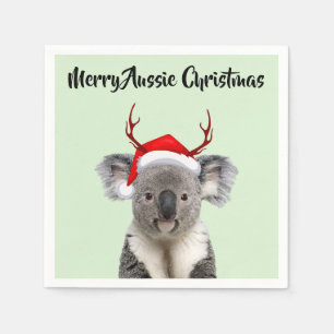Fröhliche australische Weihnachten Koala Serviette
