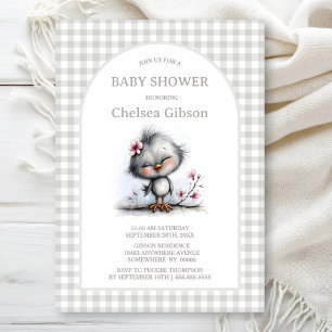 Fröhliche Baby Shower mit Vögeln Einladung