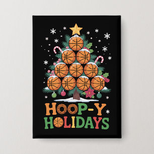 Fröhliche Basketball-Weihnachtsferien Sport Button