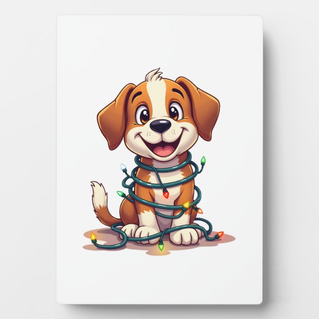Fröhliche Beagle Lichter Fotoplatte (Vorderseite)