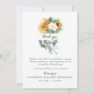 Fröhliche Beerdigung der Sonnenblumen Dankeskarte