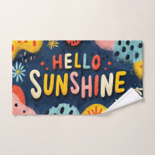 Fröhliche Begrüßung "Hallo Sunshine" Handtuch