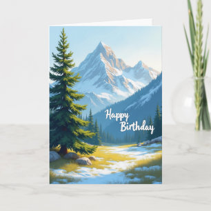 Fröhliche Berglandschaft Geburtstagskarte Karte