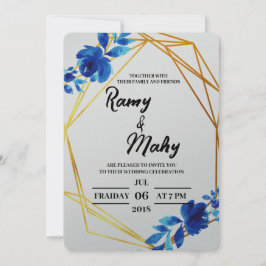 Fröhliche blaue Rose zum Hochzeitsempfang Einladung