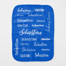 Fröhliche Blaue Signatur Name Polka Dot Back