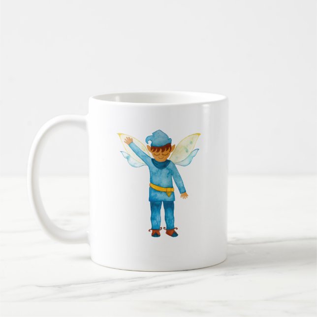 Fröhliche Blue Elf Tasse (Links)