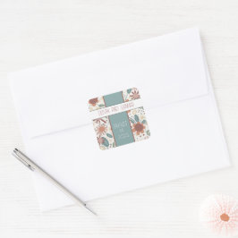 Fröhliche Blume Inspirivity Moderne Fun Wedding Quadratischer Aufkleber