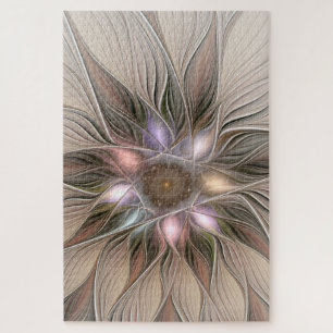 Fröhliche Blumen-Abstrakte Beige Braun Floral Frak