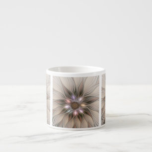 Fröhliche Blumen-Abstrakte Beige Braun Floral Frak Espressotasse