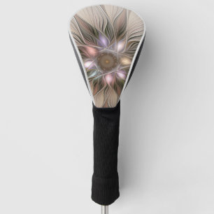 Fröhliche Blumen-Abstrakte Beige Braun Floral Frak Golf Headcover