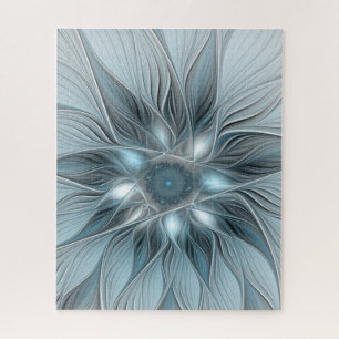 Fröhliche Blumen-Abstraktion Blaugraue Florale Fra