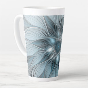 Fröhliche Blumen-Abstraktion Blaugraue Florale Fra Milchtasse