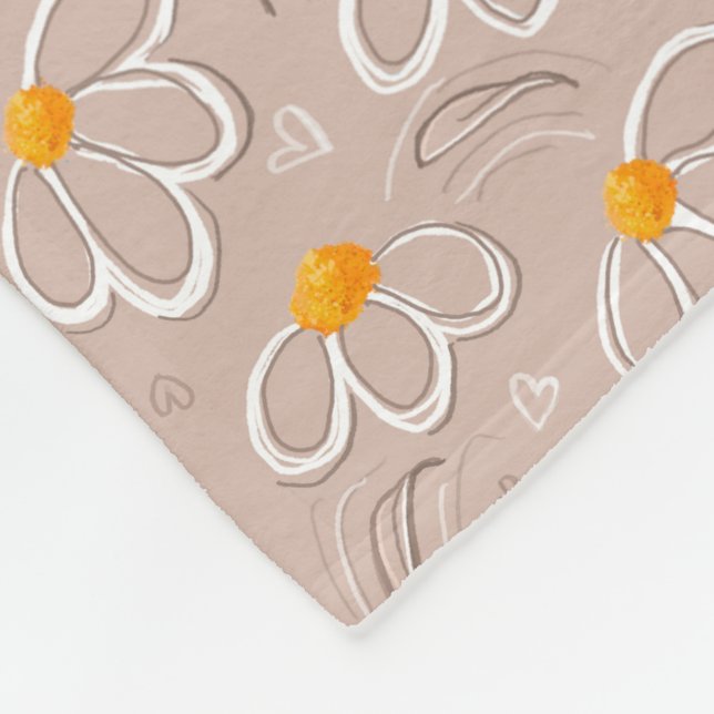 Fröhliche Blumen-Doodle Fleecedecke (Ecke)
