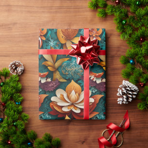 Fröhliche Blumen Eleganz Geschenkpapier