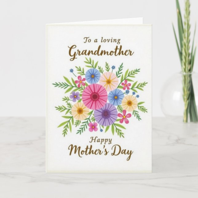 Fröhliche Blumen Mütter Karte (Vorderseite)