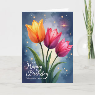 Fröhliche Blumen-Triptychon-Karte Karte