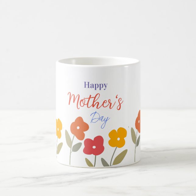 Fröhliche Blüten am Muttertag Kaffeetasse (Mittel)