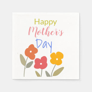 Fröhliche Blüten am Muttertag Serviette
