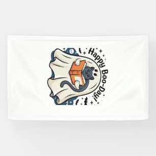 Fröhliche Boo-Day-Geisterkatze PNG - Gruselig süße Banner