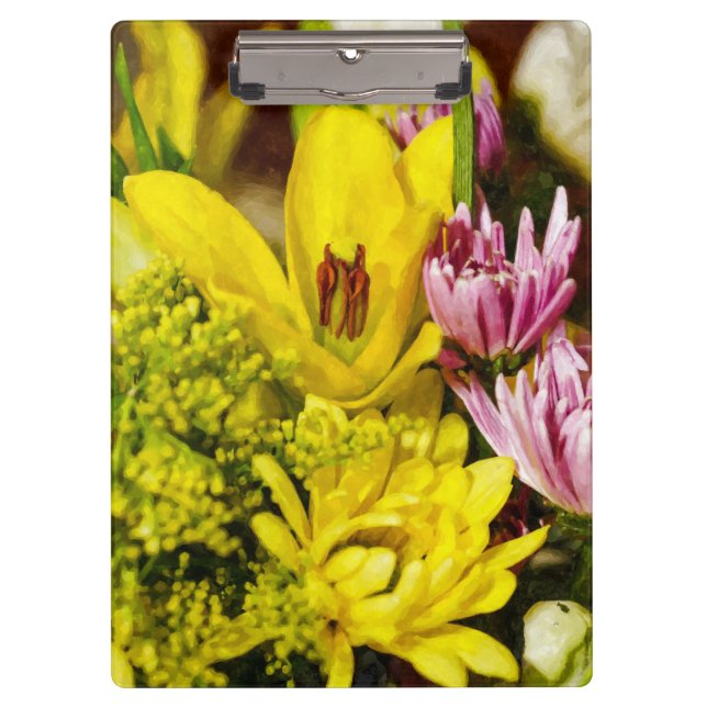 fröhliche Bouquet Painterly Klemmbrett (Vorderseite)