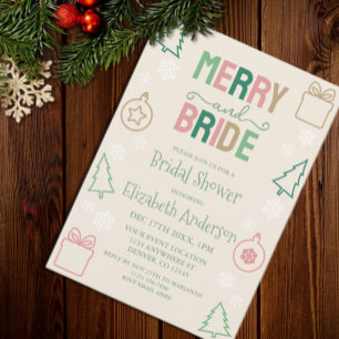 Fröhliche & Braut Weihnachten Brautparty Einladung