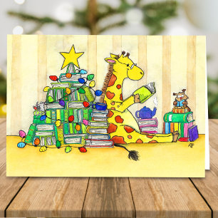 Fröhliche buchige Weihnachtsgrußkarte von N. Janes Karte