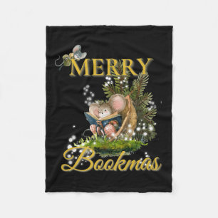Fröhliche Buchweihnachten viktorianische Weihnacht Fleecedecke