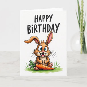 Fröhliche Bunny-Sketchkarte Karte