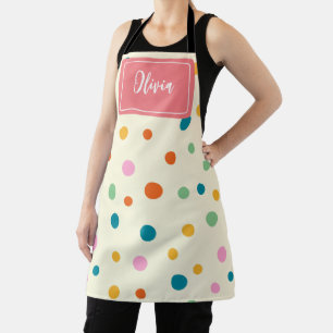 Fröhliche Bunte Punkte Personalisiert Schürze