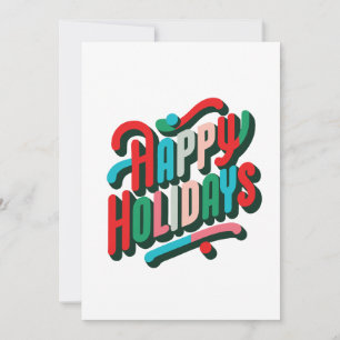 Fröhliche bunte Typografie-Happy Holidays Feiertagskarte
