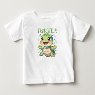 Fröhliche Cartoon-Schildkröte Baby T-shirt