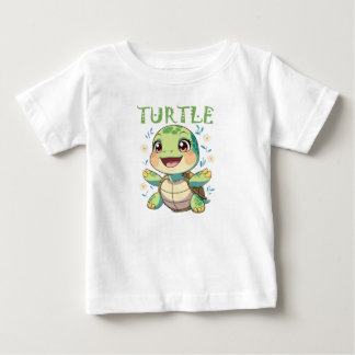 Fröhliche Cartoon-Schildkröte Baby T-shirt