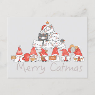 Fröhliche Catmas Niedlich Weihnachten Weihnachten Postkarte
