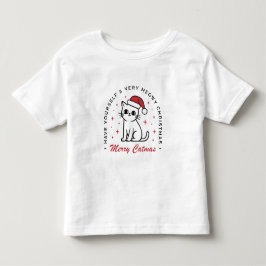 Fröhliche Catmas Weihnachten niedliche Katzenwünsc Kleinkind T-shirt