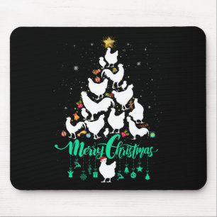 Fröhliche Chickmas Weihnachten Hühnerbaum Spaß  Mousepad