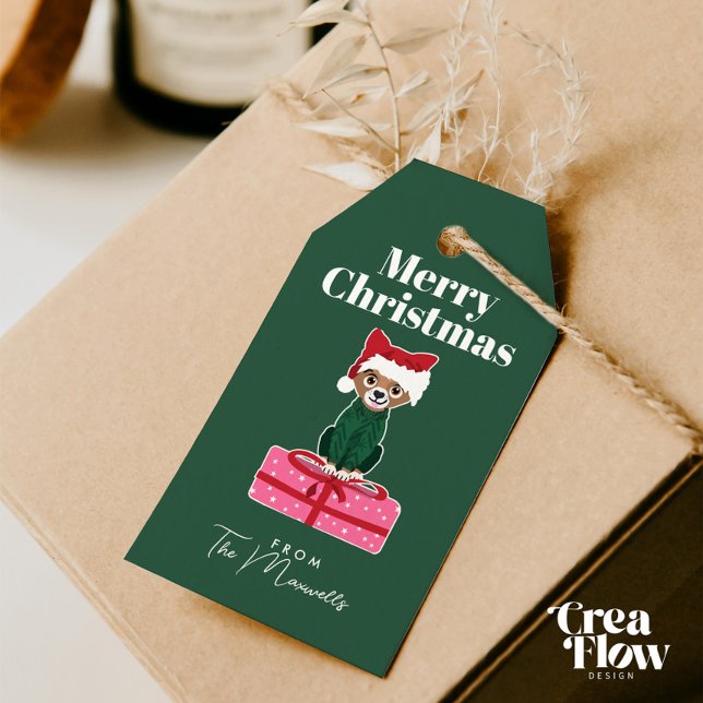 Fröhliche Chihuahua-Hunde Weihnachten personalisie Geschenkanhänger (Von Creator hochgeladen)