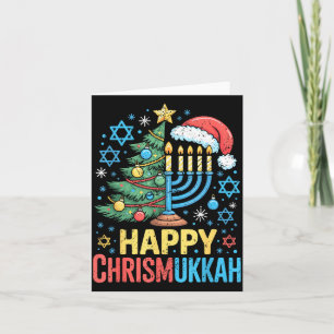 Fröhliche Chrismukkah-Feiertage Weihnachten und Ch Karte